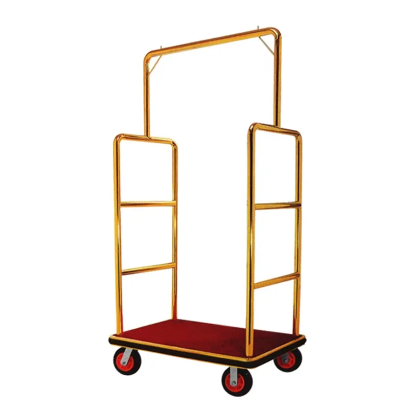 

Hotel luggage cart, stainless steel, silent wheels, hotel lobby concierge cart