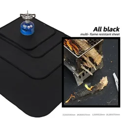 Outdoor Camping Silicone Fireproof Cloth Picnic Barbecue Insulation Pad Flame Retardant Cloth Fire Blanket Fiberglass Cloth