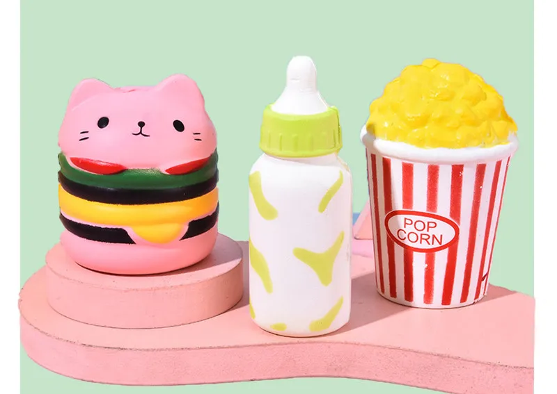 Jumbo Kawaii Squishy Slow Rising Squeeze PU Popcorn Animals Anti Stress Relief Squishies Toy Christmas Gift For Children Kids