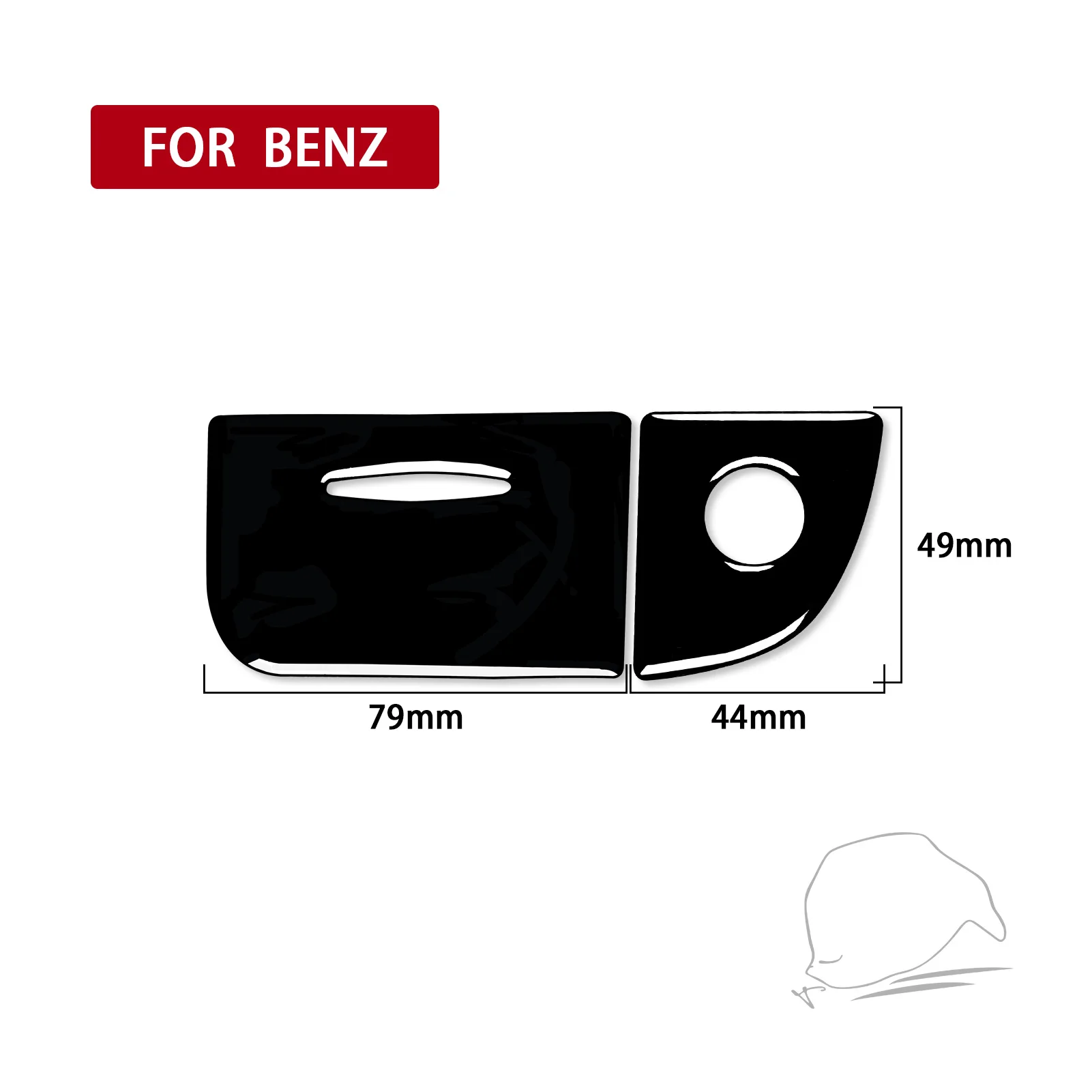 For Mercedes Benz E-Class W211 03-09 Piano Black Co-pilot Storage Box Key Lock Trim Strips Interior Retrofit Accessories Sticker