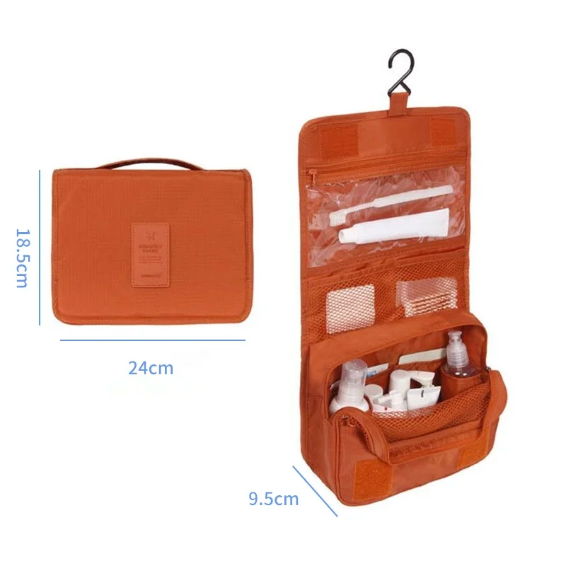 Waterproof Foldable Travel Toiletry Organizers Bag Women Cosmetic Bag Makeup Bag with Hanging Hook Dry Wet Separation Storage