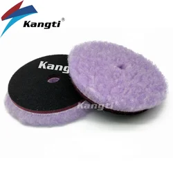 Almohadilla de pulido de lana de piel de cordero Natural para coche, almohadilla de pulido de lana para el cuidado de la pintura de la rueda, almohadillas pulidoras para belleza del coche, 5/6 pulgadas