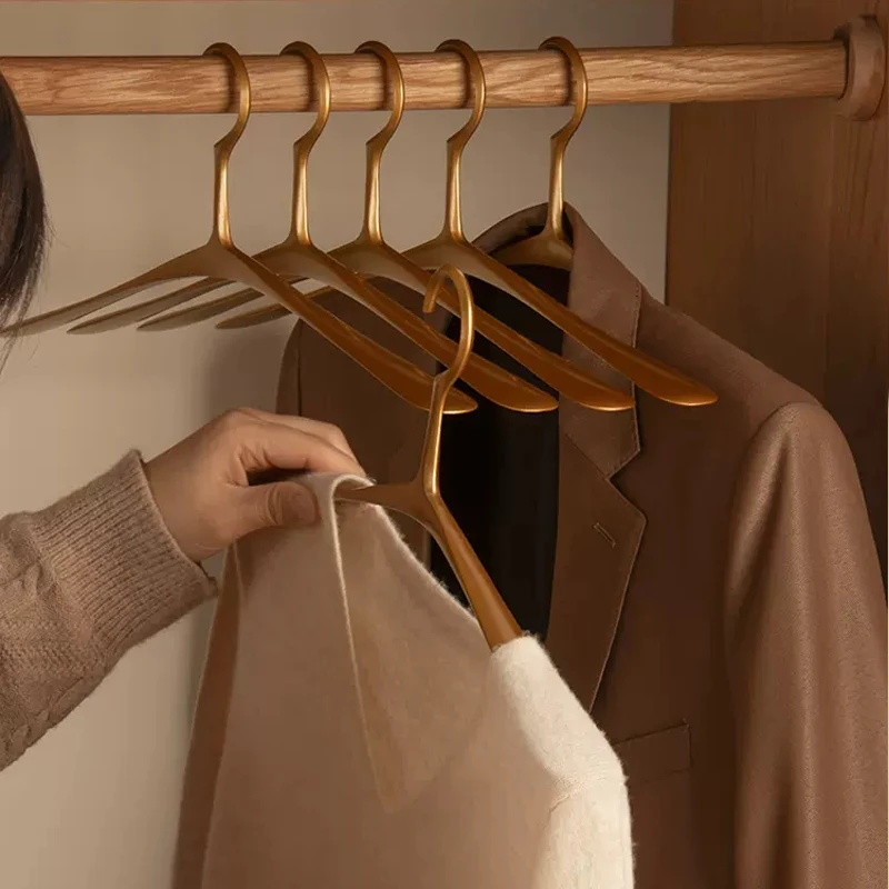 1pc Luxury Gold Clothes Hanger Solid Aluminum Alloy Coat Hangers Clothing Display Hanging Racks Home Wardrobe Storage Organizer