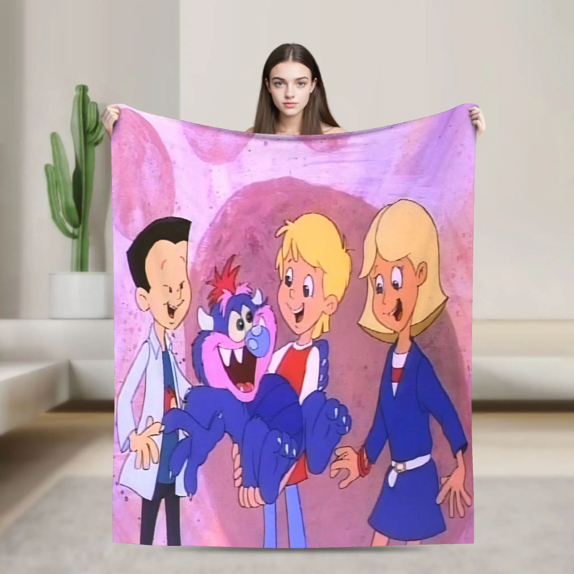 My Pet Monsters Cartoon Blanket Flannel  Relax Lightweight Thin Throw Blankets for Sofa Bedspread