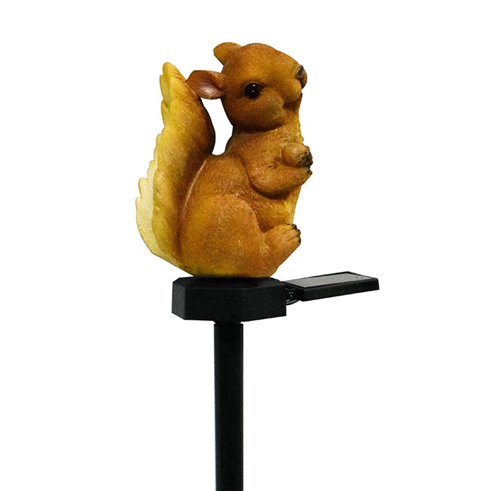 Solar powered courtyard waterproof floor mounted squirrel cartoon lawn outdoor Landscape garden lawn landscape plug-in lamp