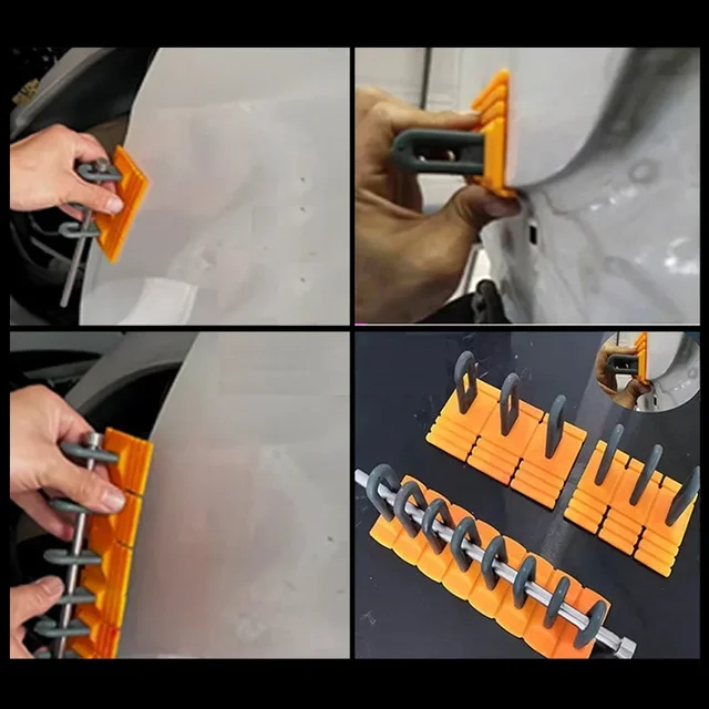 Puller Tabs Tools Kit Dent Puller Kit Universal for Car Repair Tool Long Dent Repair Tools Car Dent Puller Car Repair 4