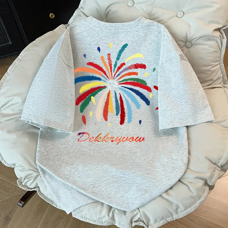 100% cotton combed T-shirt and short-sleeved shirt for boys and girls in the summer of 2025.