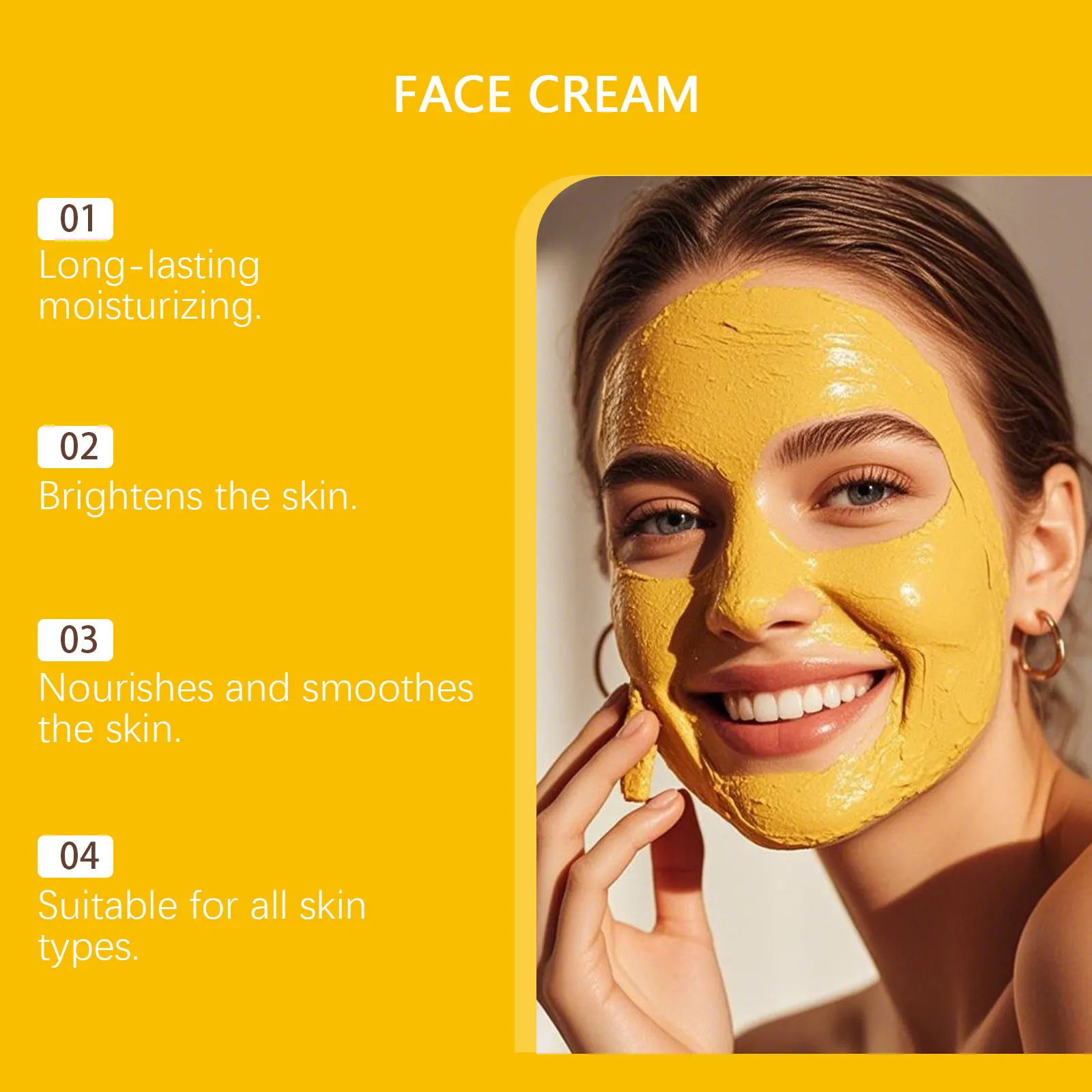 الكركم اشراق كريم تتلاشى البقع الداكنة إزالة التصبغ السلس الخطوط الدقيقة تفتيح رفع ترطيب VC كريم وجه