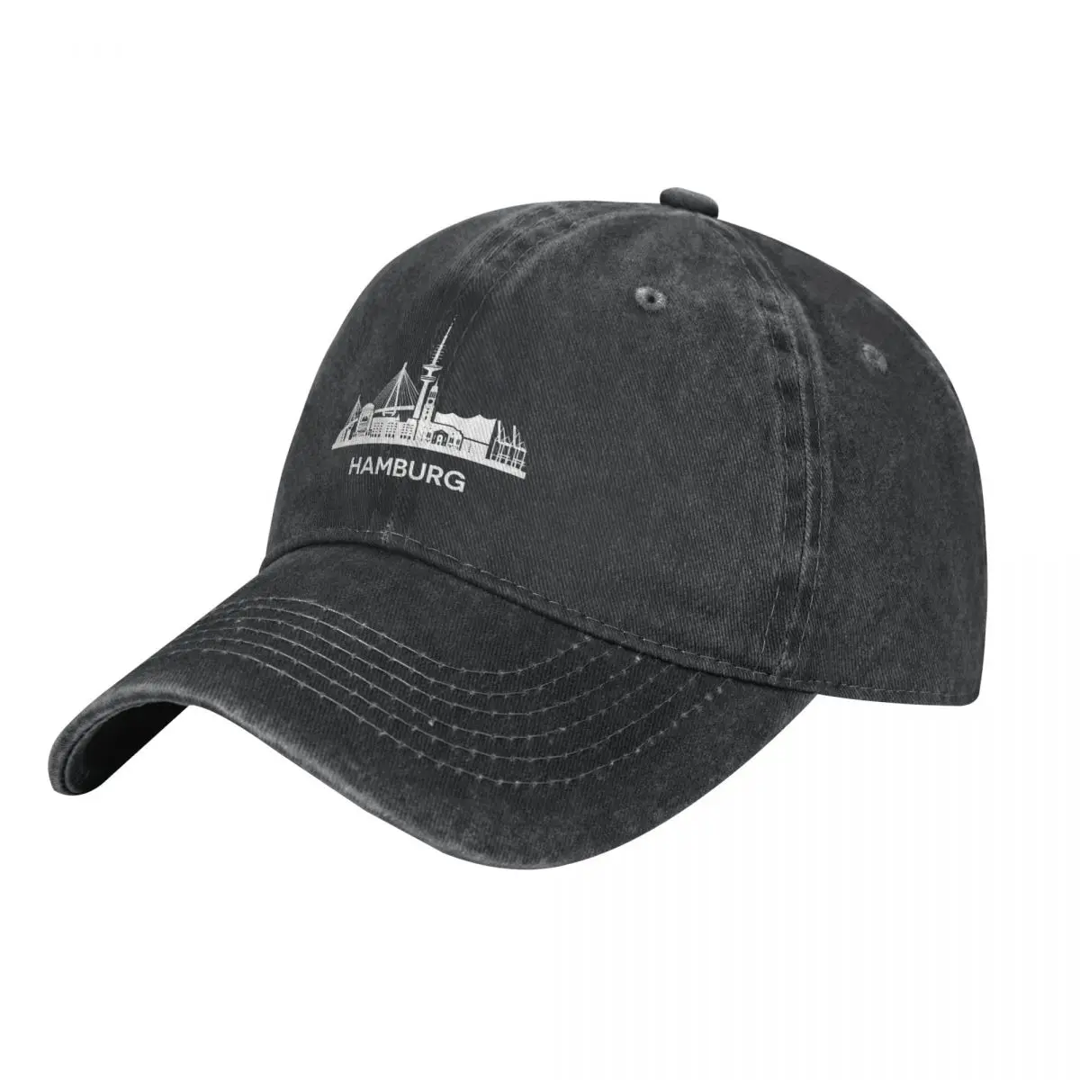 

Hamburg City Skyline, extended version, white Cowboy Hat dad hat beach hat For Girls Men's