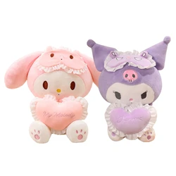 Brand New Cute Kuromi/Melody Eye Mask Love Heart Plush Decorative Pillow Toy Children Doll Girl Doll Birthday Christmas Gift