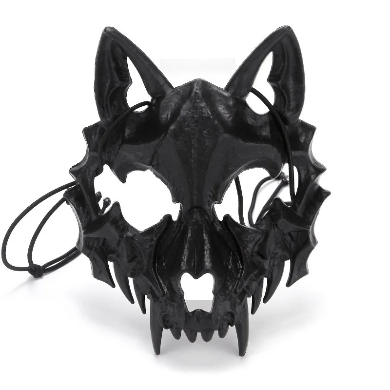 Tiers kelett Halbmaske Frauen Männer Party Bühnenshow Maske Halloween Karneval Erwachsenen Cosplay weiß schwarz Wolf Tiger Skelett Maske