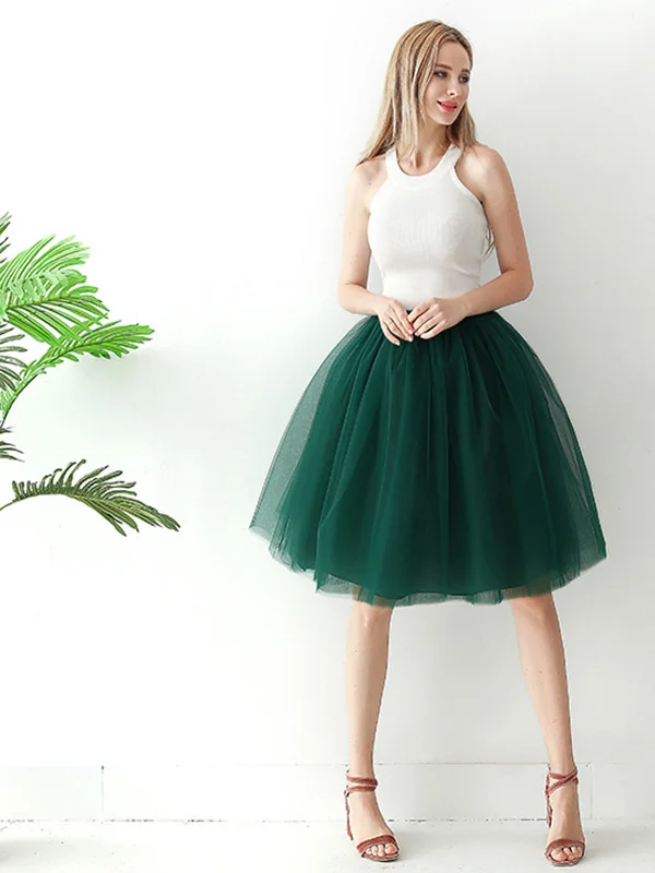 

2025 New Women's Tulle Skirt Pleated f-length Adult ort Skirt Sweet Sle Mid-waist Design A-line Silhouette Color