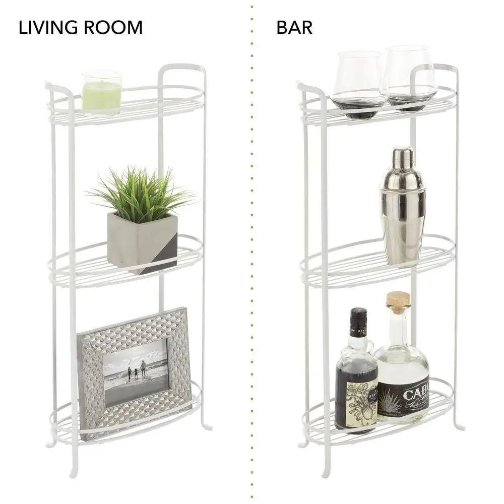 

3 Tier Vertical Standing Bathroom Shelving Unit, Decorative Metal Storage Organizer Tower Rack with 3 Basket Bins to Hold and O