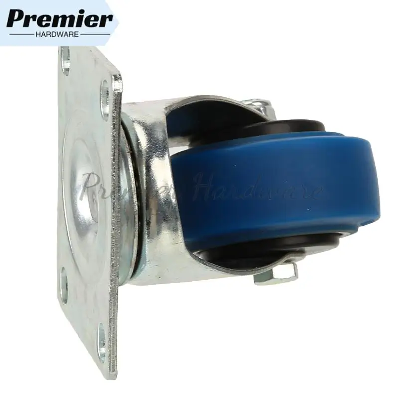 

3inch 1pcs Middle Duty Blue Rubber Tread Plastic Core Industrial Wheel Swivel Caster With Brake for Workshop Equipment Mobility