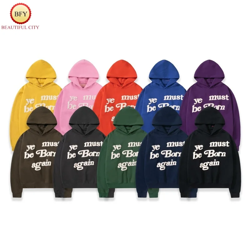 Multicolor CPFM Hoodie Hibiscus Print Ye Must Be Born Again Mens Womens Loose Casual High Version Hoodie Winter Fashion Coats