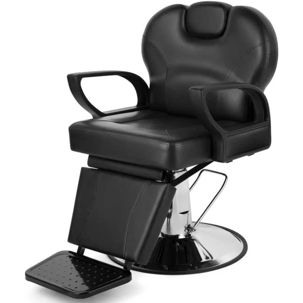 

Barber Chair Reclining Salon Chair Heavy Duty Hydraulic Salon Shampoo Chair with Footrest and Headrest, 360 Degree Swivel