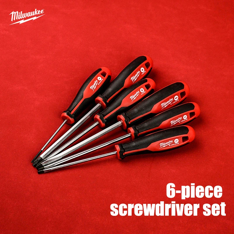

Milwaukee 6-piece screwdriver set, cross and straight high torque strong magnetic screwdriver, manual tool 4932471807