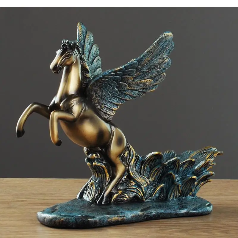 

European Style Pegasus Wine Rack Decoration Table Personality Home Resin Accessories