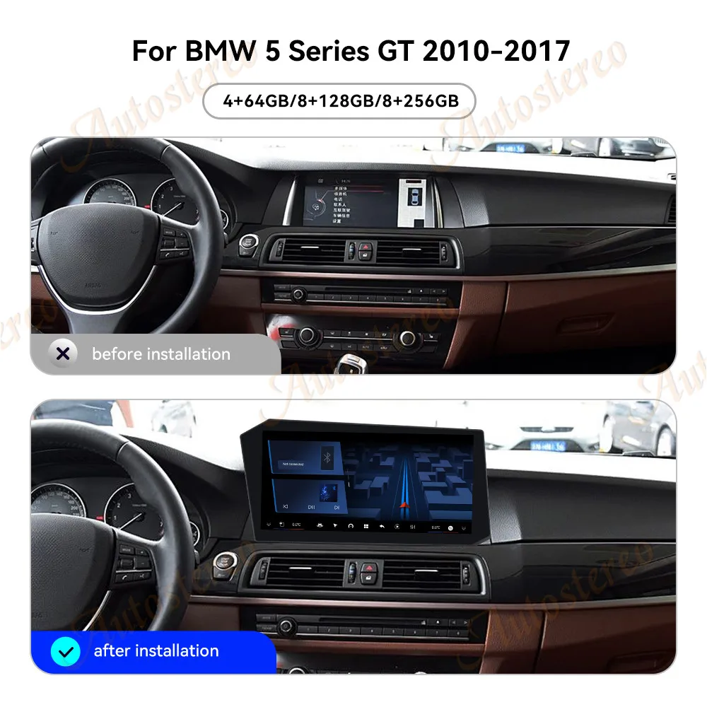 12.9 Inch Android 14 Car Radio Carplay Screen For BMW 5 Series GT 2011-2017 Multimedia Player GPS Navigation Head Unit Auto