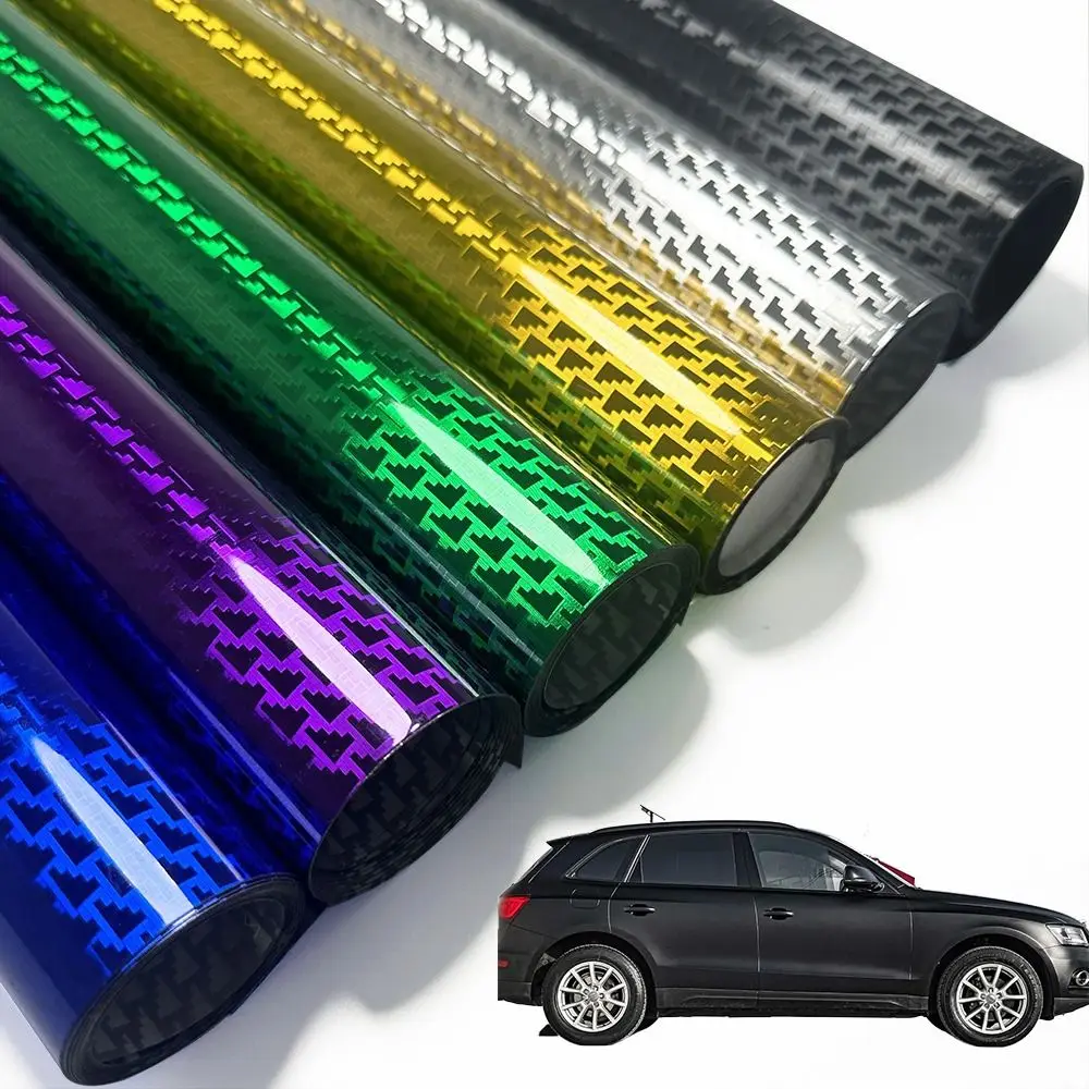 

50x30CM Carbon Fiber Vinyl Film 6D Self Adhesive High Gloss Motorcycle Body Stickers Paint Replacement Wrap Roll