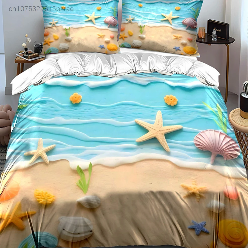 Beach Decor Accessories Set Multiple Sizes kid's And adults' Bedroom Exquisite 3PC Bedding set, Gift 2