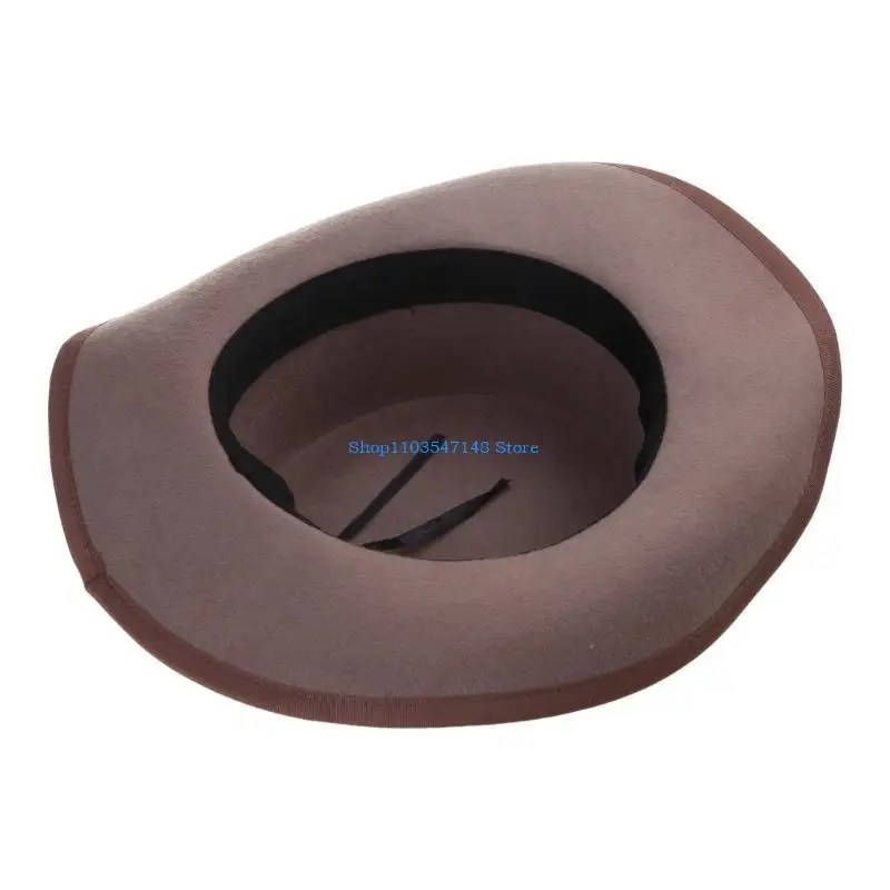

P88B Gentlemen Western Fedora for Men Women Unisex Wear Vintage Top Hat Wool