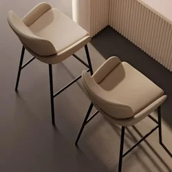 Mesa de comedor Island, silla de Bar de cuero alto, taburetes de Bar para fiestas de hierro, elegantes y ergonómicos de lujo, muebles de Bar Gabello Cucina Alto