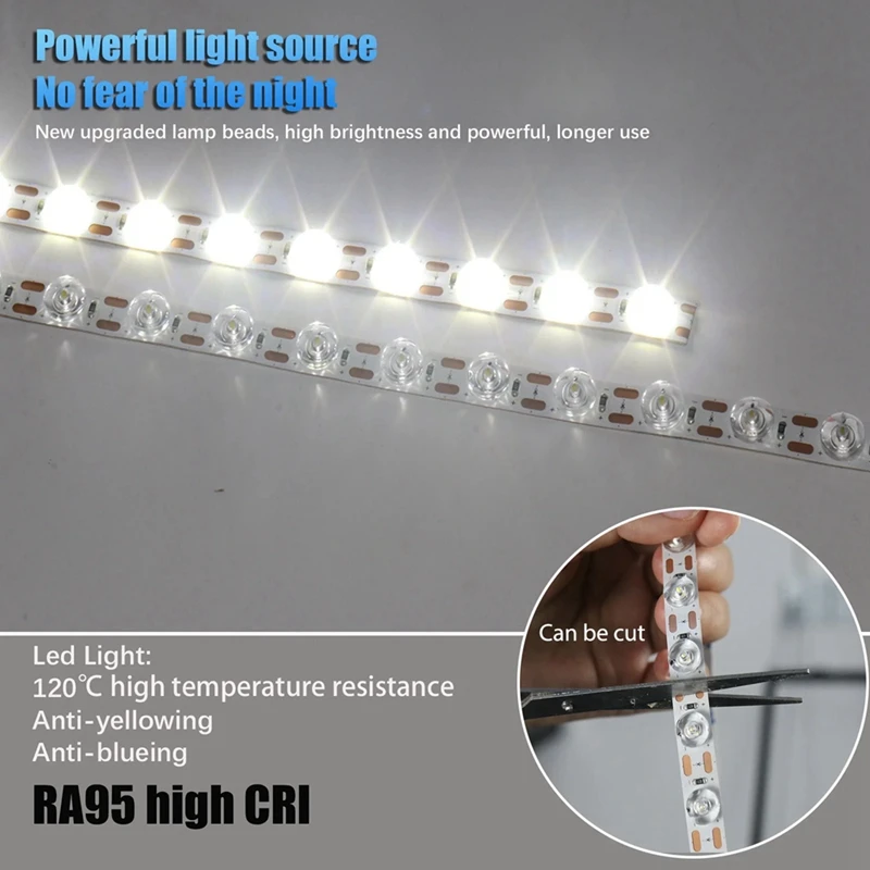Super Sale 2PCS LED Light Strip Ra95 Fill Light 24V Super Bright Lighting Strip 3D Printer Accessories for Bambu Lab A1