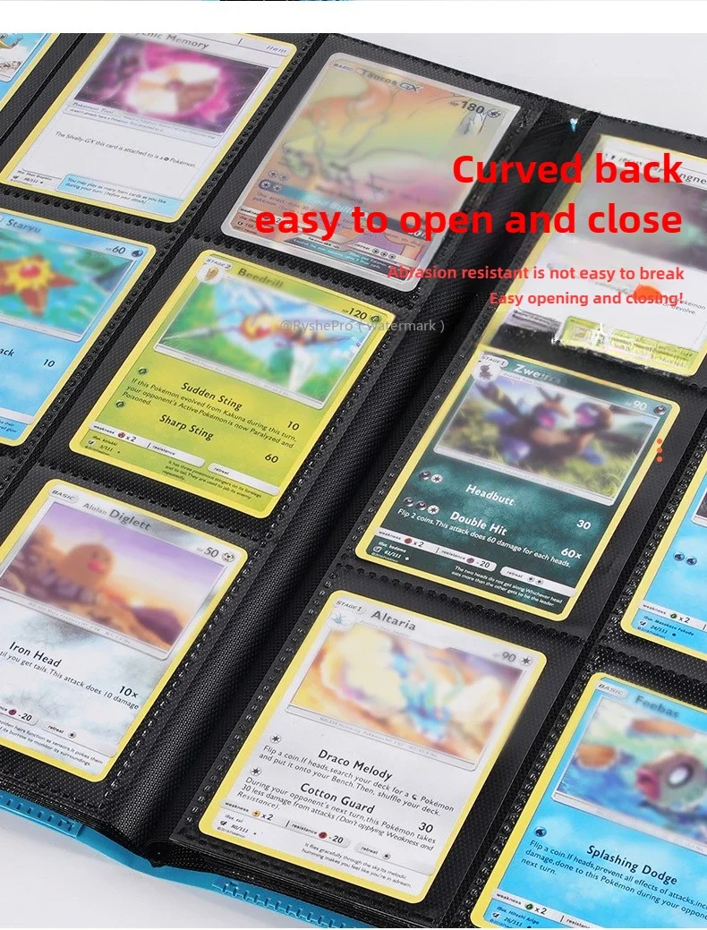 Kaartbinder met 9-pocket Trading Card Album Display Binder 360 zijladen zakhouder voor TCG Yugioh MTG Game Card Book