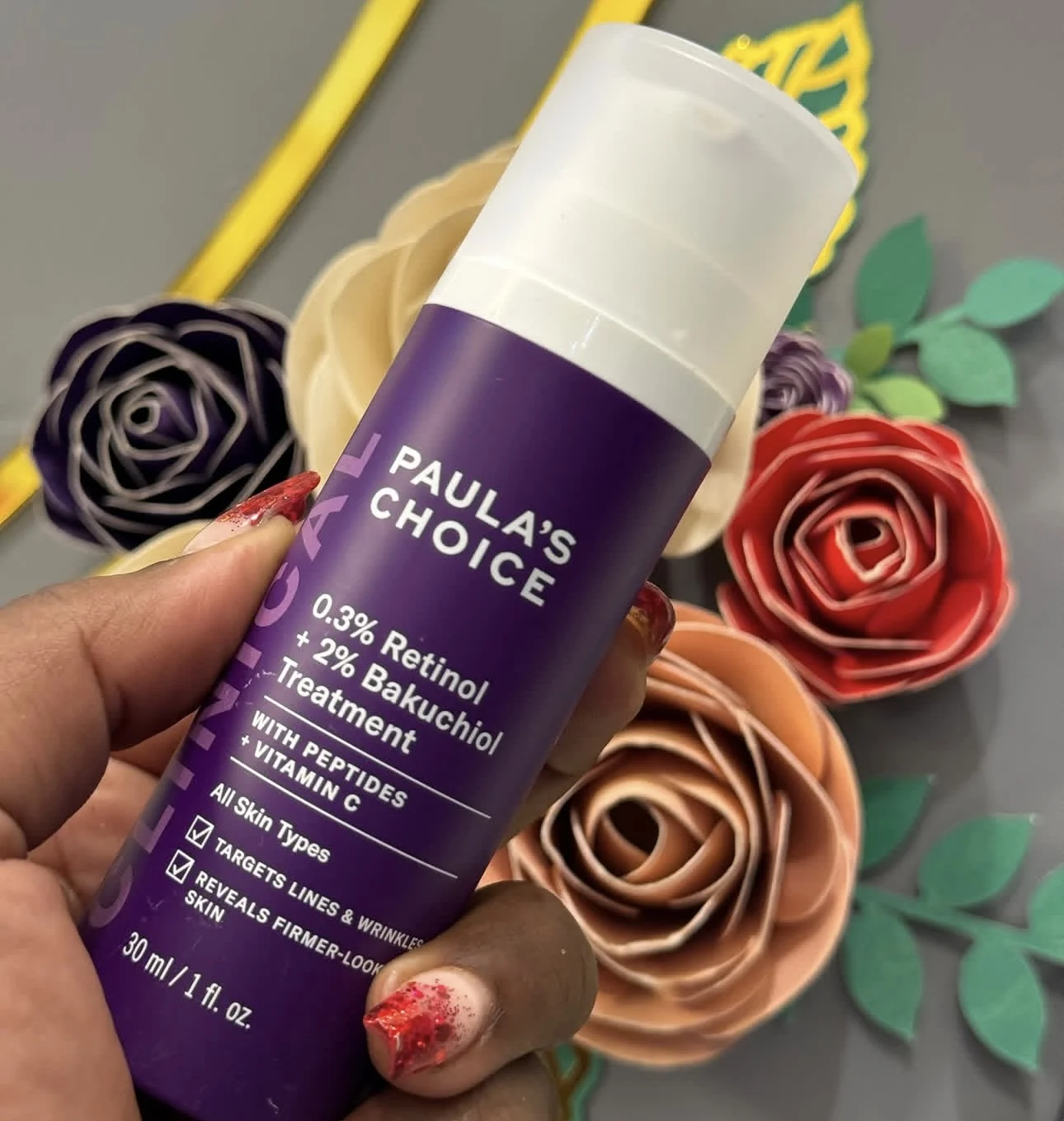 

Новая оригинальная фиолетовая эссенция для лица Paula's Choice с 0,3% ретинолом, 2% бакучиолом, пептидами и витамином С для всех типов кожи