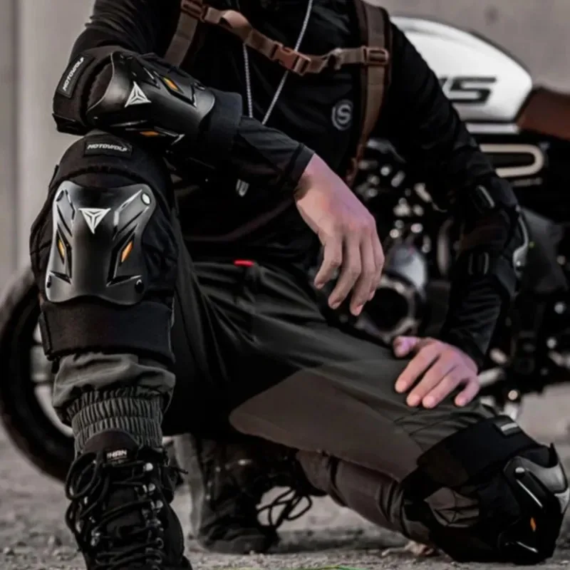 Motowolf 4Pcs/set Knee Elbow Protective Pads, Motorcycle Motocross Skating Protectors Riding Protective Gears Sport Equipment