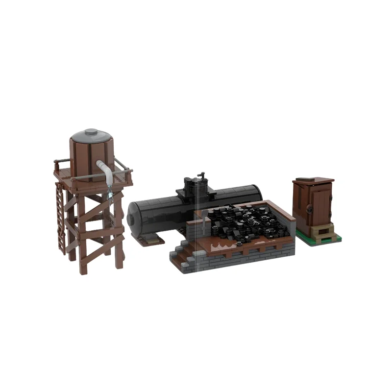 895pcs MOC Sandy River Rangley Lakes Engine Service Train Model Building Blocks Architecture DIY Birthday Christmas Gifts Toy
