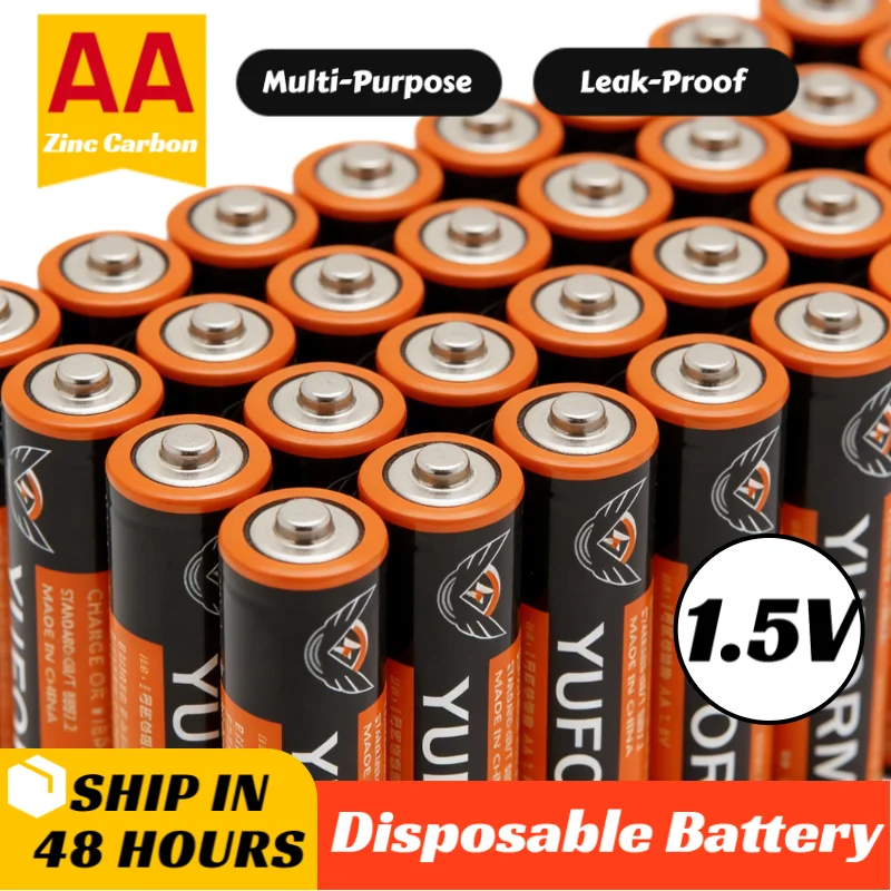 

AA Battery 1.5V Disposable Carbon Leak Proof for LED Lights Wireless Mouse Clock Remote Toy Flashlight Long Lasting Power