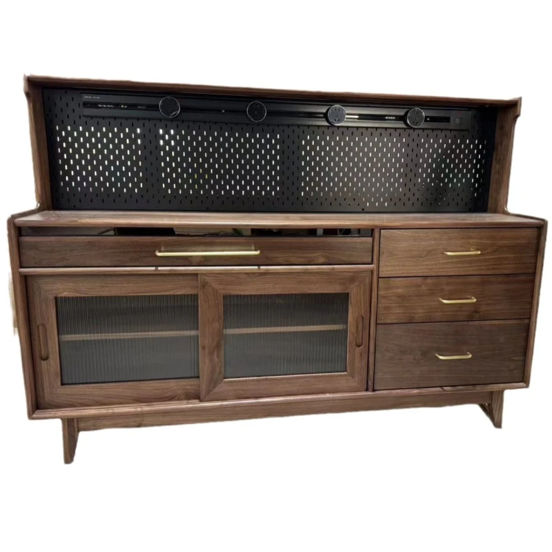 

North American black walnut dining side cabinet solid wood Japanese wine cabinet tea cabinet