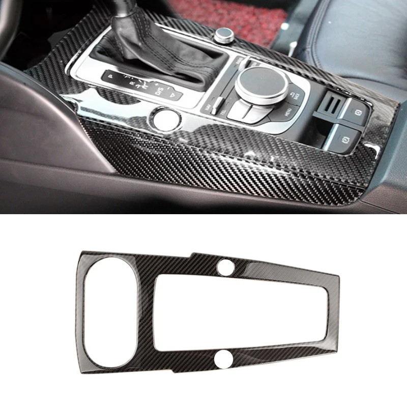 

LHD For Audi A3 2014 2015 2016 2017 Carbon Fiber Center Console Gear Shift Panel Cover Trim