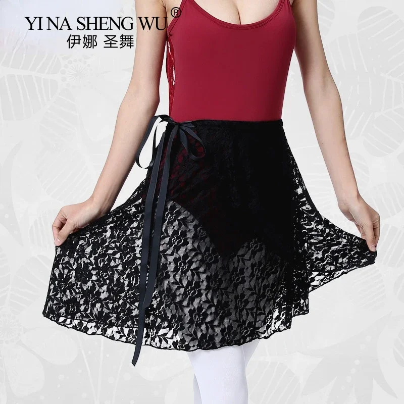 Spódnica do baletu dla dorosłych i dzieci, szyfonowa, jednolita, wiązana, z nadrukiem, do ćwiczeń, trykot, odzież taneczna, spódnica damska do tańca baletowego.
