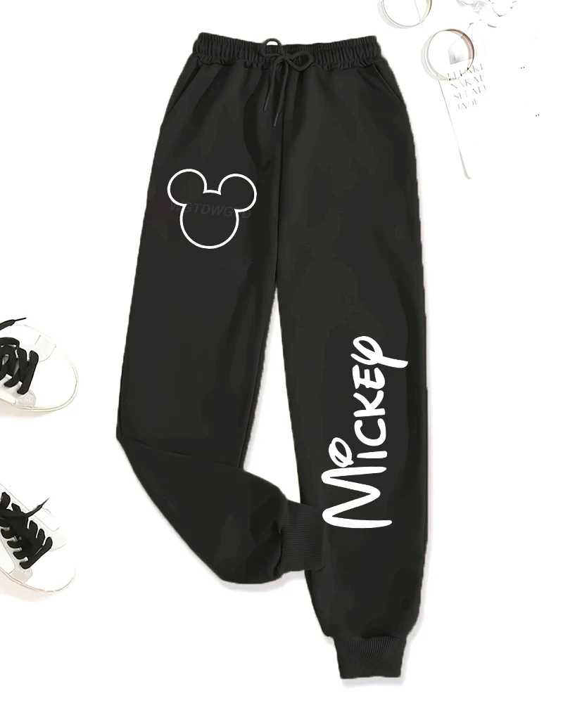 

Toddler Black Pants Side & Pocket Print Design Mickey Print Kids Joggers Pocket Print Design Mickey Kids Outdoor Trousers