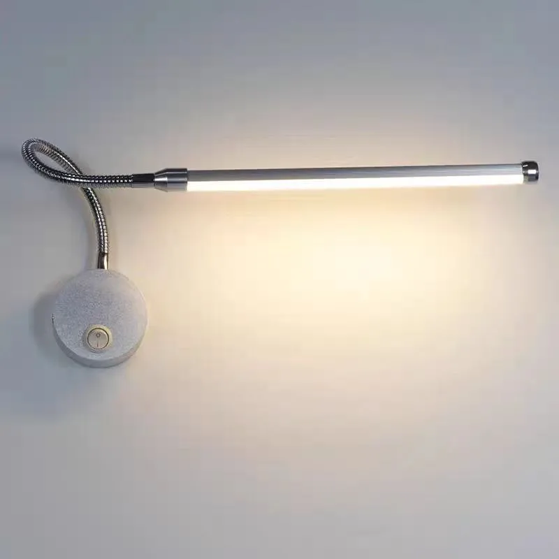 Modern Chrome flexible Led Wall Light for Hotel project Bedroom Home swing reading Light AC 110-240V study LED Bar wall Fixtures