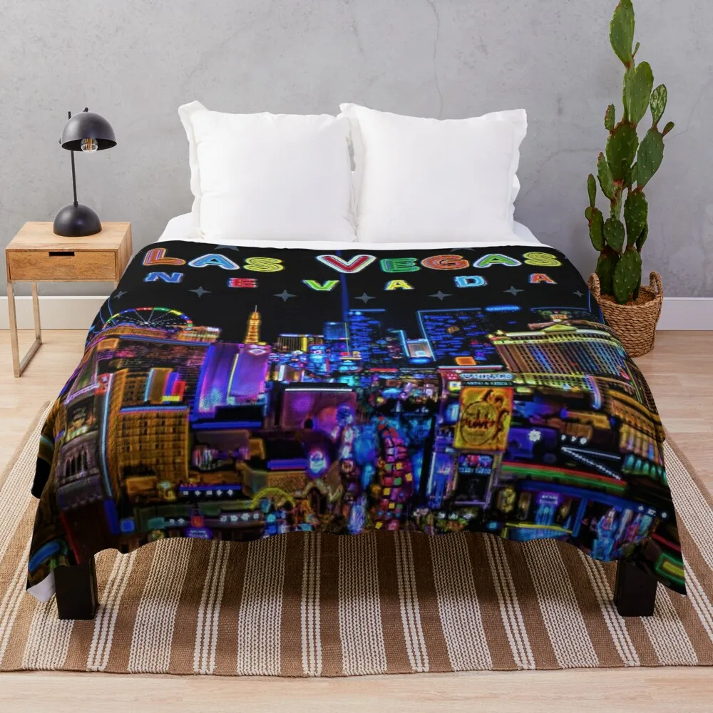 Las Vegas, Nevada Throw Blanket Retros Extra Large Throw Decorative Beds Blankets