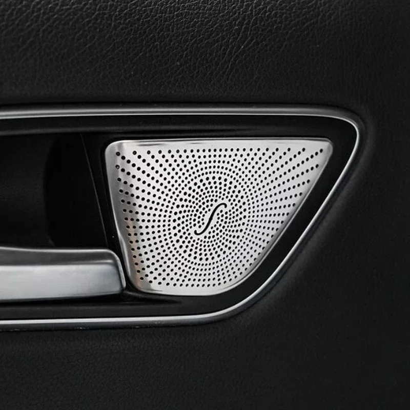 Cubierta embellecedora de altavoz para mercedes-benz A CLA GLA Class W176 X156 C117, altavoces de puerta de coche de acero, cubierta decorativa ESTÉREO