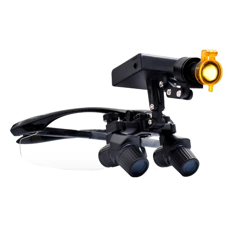 4X Dental 48° Loupes Dental Magnifier 5W Dental Surgery Medical Headlamp 300-600mm Magnification Binocular