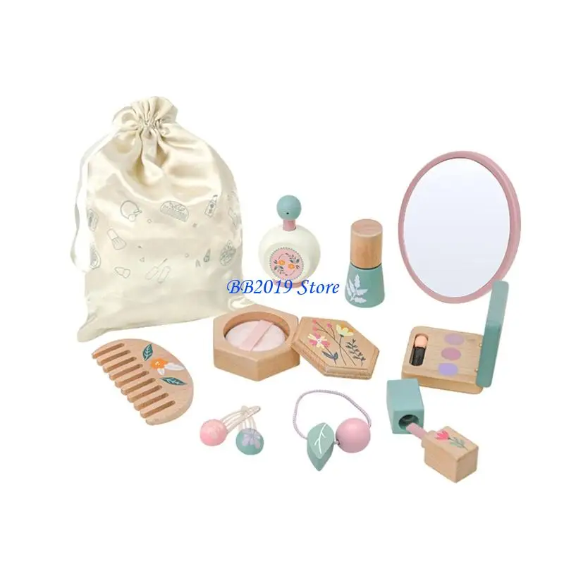 Conjunto maquiagem para brincar simulação com espelho ferramentas cosméticas para meninas 3 anos mais