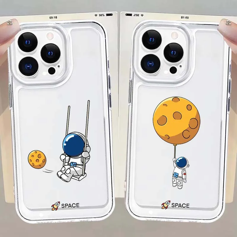

Astronaut Pattern Cute For Apple iPhone 17 16e 16 15 14 13 12 11 Pro Max Plus Mini TPU Soft Transparent Phone Case