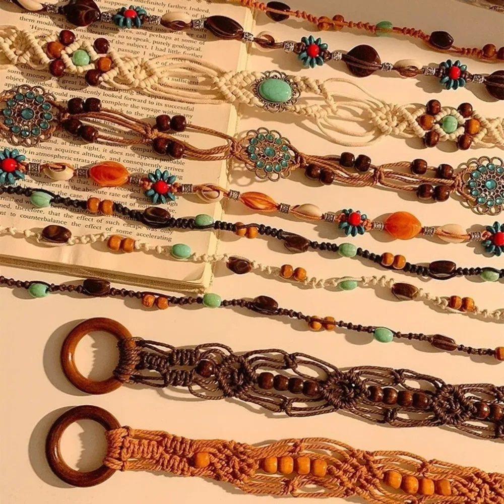 

New Bohemian Ethnic Style Waist Chain Hand Woven Retro Body Chain Belt Strap Women