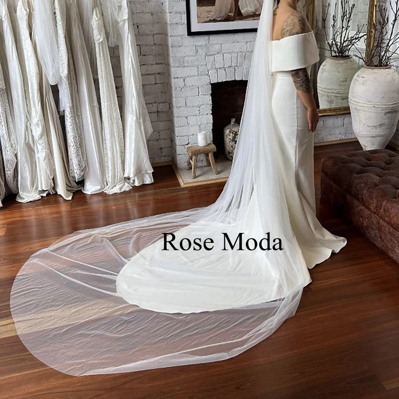 Rose Moda Simple Off the Shoulder Sheath Wedding Dresses Destination Bridal Gown Custom Make Real Photo