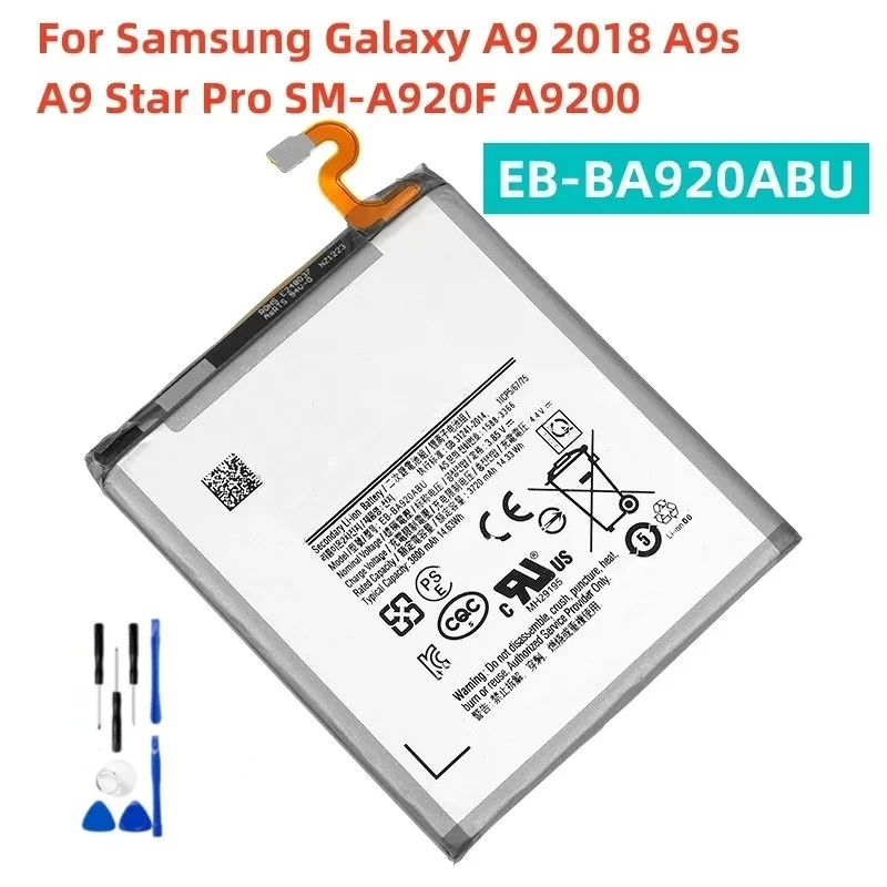 EB-BA920ABU 3800mAh Battery For Samsung Galaxy A9 2018 A9s A9 Star Pro A9Star A9 Pro A9Pro SM-A920F A9200 +Tools