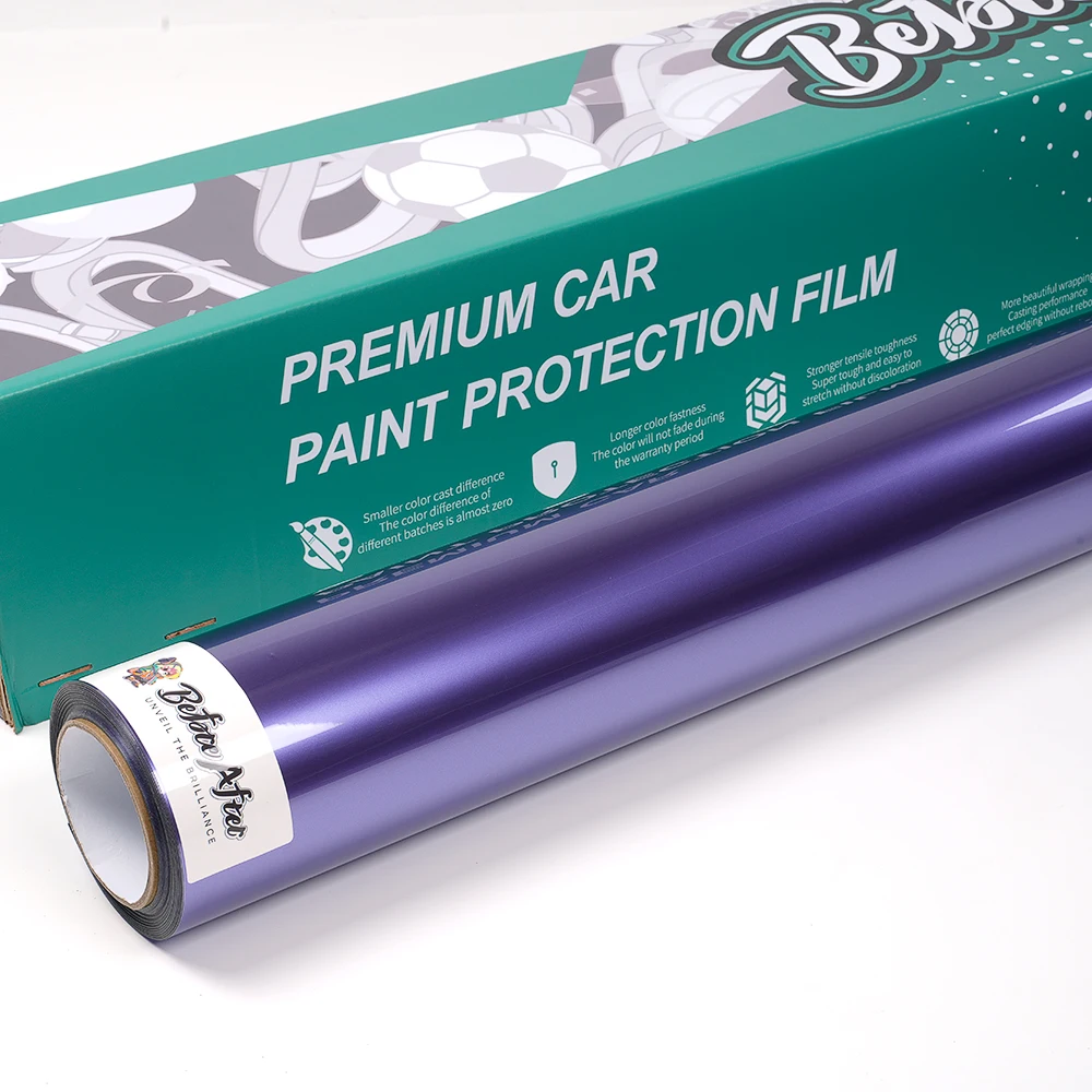 

Factory Customized PET Liner Metallic Purple Car Wraps Pvc Super Gloss Metallic Viola Purple Car Vinyl Film