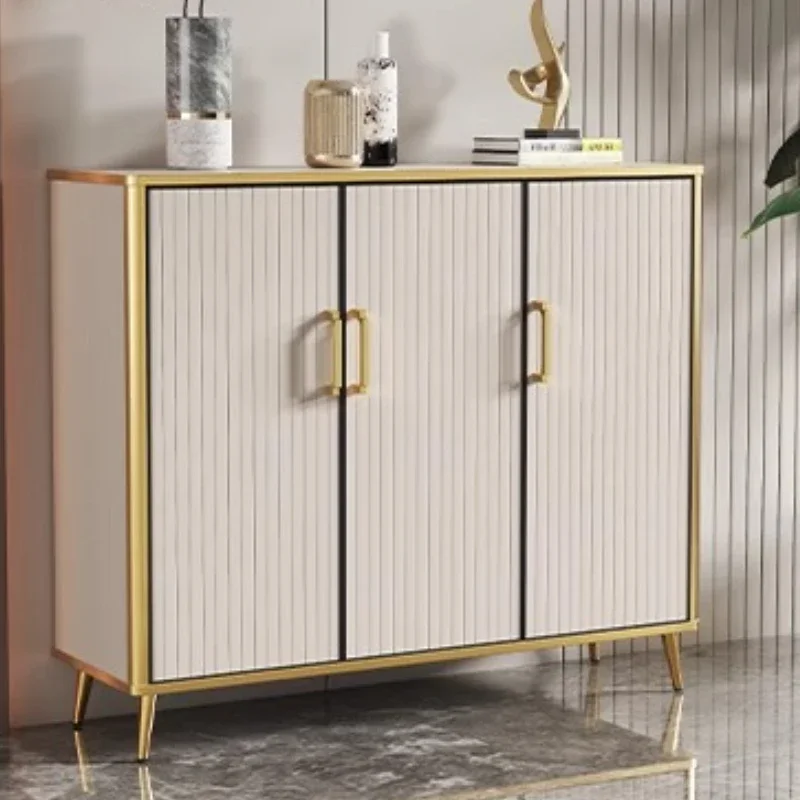 

Light Luxury Clothings Cabinet Organizer Closed Storage Shoes Multifunction Aluminum Alloy Household Doorway Balcony Furniture