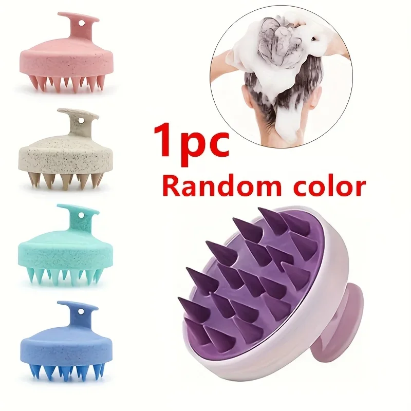 Silicone Shampoo Brush Scalp Massager, ABS Plastic Handle, Plastic Bristles for Normal Hair - Gentle Scalp Massage Shampoo Brush