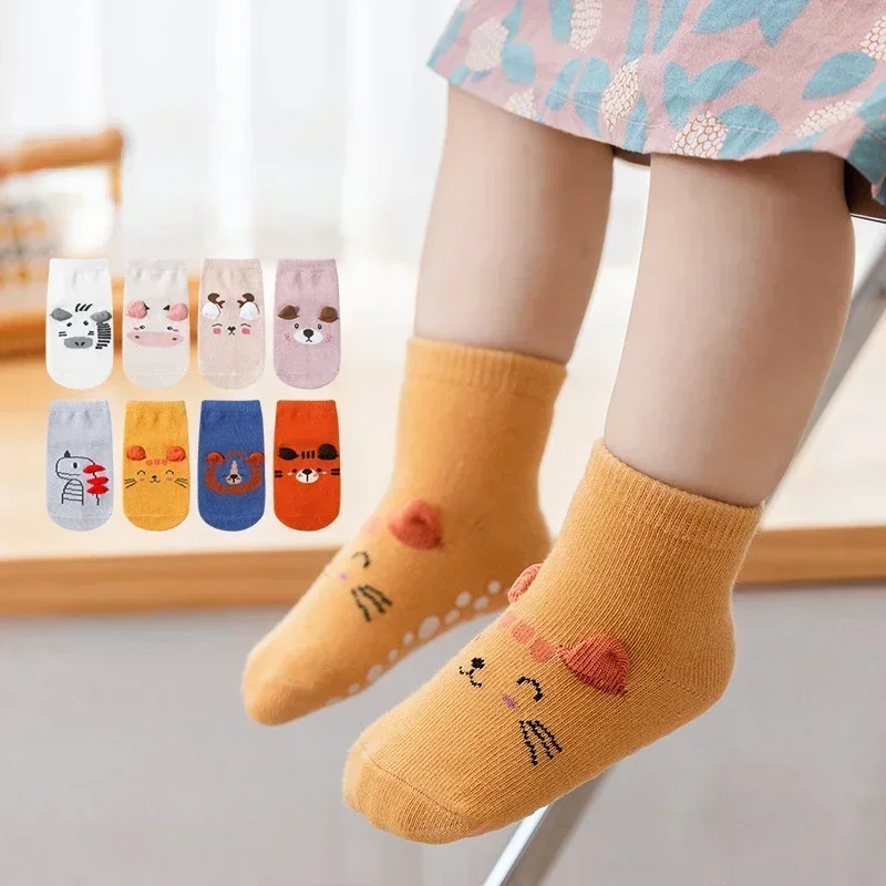 Spring Summer Autumn Baby Girls Socks Children Kids Floor Socks Boy Non-Slip Toddler Trampoline Socks Newborn Cartoon Shoes